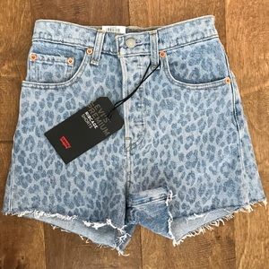 levi's leopard shorts